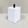Porta cotonete Branco com preto fosco
