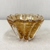 Murano cesta com pó de ouro 24k âmbar