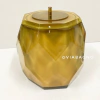 Lixeira Lapidada Cristal Dourado com Dourado
