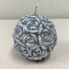Vela bola de rosas prata com swarovski