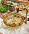 Cuba de Murano com pó de ouro 24k Borda Âmbar - 33cm