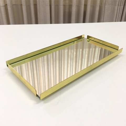 Bandeja de prata com banho Dourado 28x15