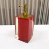 Saboneteira em resina Cristal Vermelho com Dourado