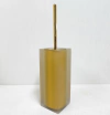 Porta escova sanitária em resina cristal dourado fosco com dourado