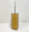 Porta escova sanitária em resina cristal dourado fosco com cromado