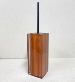 Porta escova Sanitária em resina cristal redgold com Preto fosco