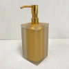 Saboneteira em resina cristal dourado fosco com dourado