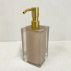 Saboneteira em resina cristal cappuccino com dourado fosco