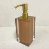 Saboneteira em resina cristal marrom claro com dourado fosco