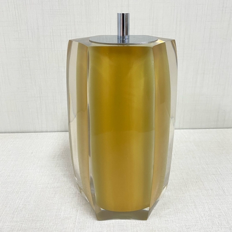 porta escova florença em resina cristal dourado com cromado