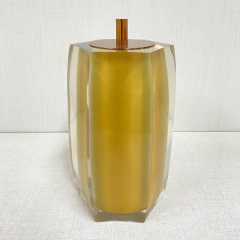porta escova Florença em resina cristal dourado com red gold