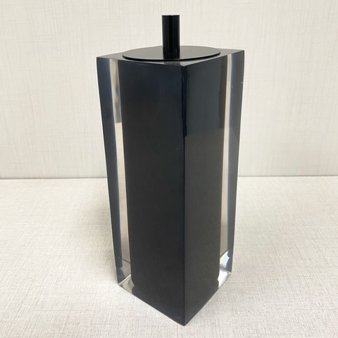 porta escova de dentes em resina cristal preto com preto fosco