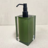 Saboneteira em resina cristal verde musgo com preto fosco