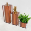 Kit de banheiro 3 peças em resina Cristal Red Gold com Red Gold