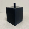 Porta cotonete/algodão em resina preto fosco com preto fosco