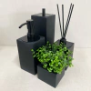 Kit de banheiro 4 peças em resina preto fosco com preto fosco