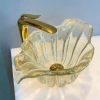 cuba de murano com pó de ouro 24K Dubai - Cristal 50cm x 32cm x 21cm