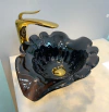 cuba de murano com pó de ouro 24K bico preta 45cmx35cm