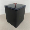 Lixeira Cristal Preto com Rosa Matte