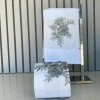 Conjunto Toalha barra e capa de papel higiênico Pedraria Chumbo