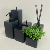 Kit de banheiro 6 peças em resina preto fosco com preto fosco