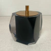 Porta cotonete/algodão valência em resina cristal preto com red gold