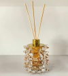 Porta difusor murano ambar com dourado com pó de ouro 24k com dourado