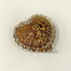 Coração Murano âmbar com pó de ouro 24k - comprar online