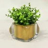 Vasinho em resina cristal dourado com verdes valência - comprar online