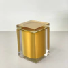 Porta cotonete/algodão em resina com tampa resina dourado com dourado