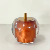 porta cotonete/algodão lapidado em resina cristal red gold com red gold