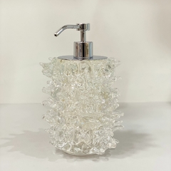 saboneteira murano cristal com pó de ouro 24k com cromado