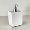saboneteira em resina branco com cromado resina/inox