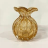 Murano salmão M trouxinha/ fru-fru com pó de ouro 24k M