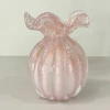 Murano trouxinha P rosa bebê com pó de ouro 24k