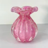 Murano trouxinha P rosa chiclete com pó de ouro 24k