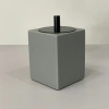 Porta cotonete/algodão em resina cinza fosco com preto fosco