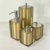 Kit de banheiro 4 peças em resina cristal new gold com cromado