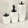 kit de banheiro 3 peças em resina Valência branco com preto fosco