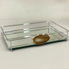 Bandeja Pedra Natural cromada pedra Ágata Âmbar 15x25