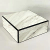 Caixa Decorativa Marmorizado Branco com preto