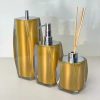 Kit de banheiro 3 peças em resina valência cristal dourado com cromado