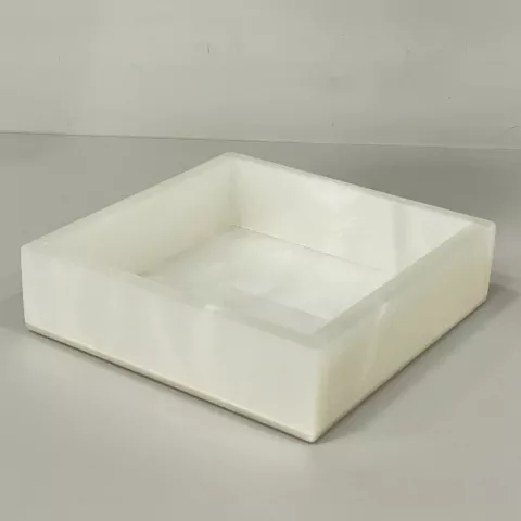 Bandeja acrílico branco perolada
