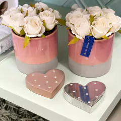 Coração rose em alumínio com Swarovski - comprar online