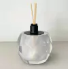 Porta Difusor lapidado em resina cristal com preto fosco