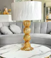 Abajur em Murano com pó de ouro 24k Three Salmão