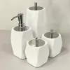 kit de banheiro 4 peças em resina Valência branco com cromado