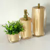 kit de banheiro 3 peças em resina Valência cristal champagne com dourado