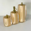kit de banheiro 3 peças em resina valencia cristal champagne com dourado