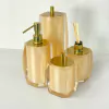 kit de banheiro 4 peças em resina Valência cristal champagne com dourado